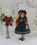 Evening Snowflakes - dress, hat, tights & shoes for Little Darling Doll or 33cm BJD