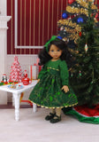 Evergreen Poinsettia - dress, tights & shoes for Little Darling Doll or 33cm BJD