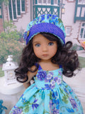 Exotic Bouquet - dress, hat, tights & shoes for Little Darling Doll or 33cm BJD