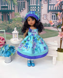 Exotic Bouquet - dress, hat, tights & shoes for Little Darling Doll or 33cm BJD