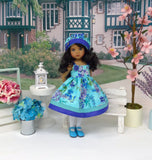 Exotic Bouquet - dress, hat, tights & shoes for Little Darling Doll or 33cm BJD
