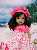Fabulous Flamingo - dress, hat, socks & shoes for Little Darling Doll or 33cm BJD