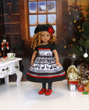 Fair Isle Reindeer - dress, hat, tights & shoes for Little Darling Doll or 33cm BJD