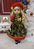 Fa La La La La - dress, hat, tights & shoes for Little Darling Doll or 33cm BJD