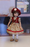 Fall Darling - dress, vest, beret, tights & shoes for Little Darling Doll or 33cm BJD