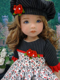 Fall Elegance - dress, hat, tights & shoes for Little Darling Doll or 33cm BJD