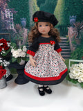 Fall Elegance - dress, hat, tights & shoes for Little Darling Doll or 33cm BJD