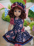 Fall In Bloom - dress, beret, tights & shoes for Little Darling Doll