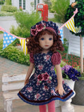 Fall In Bloom - dress, beret, tights & shoes for Little Darling Doll