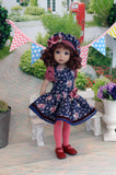 Fall In Bloom - dress, beret, tights & shoes for Little Darling Doll