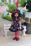 Fall In Bloom - dress, beret, tights & shoes for Little Darling Doll