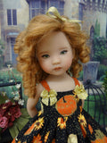Fall Pumpkins - dress, socks & shoes for Little Darling Doll or 33cm BJD