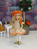 Fall Spice - dress, beret, tights & shoes for Little Darling Doll