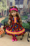Falling Leaves - dress, hat, tights & shoes for Little Darling Doll or 33cm BJD