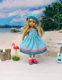 Favorite Flamingo - dress, hat, socks & shoes for Little Darling Doll or 33cm BJD