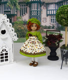 Festive Fall - dress, hat, tights & shoes for Little Darling Doll or 33cm BJD
