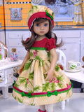 Festive Holly - dress, hat, tights & shoes for Little Darling Doll or 33cm BJD