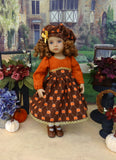 Festive Pumpkin - dress, hat, tights & shoes for Little Darling Doll or 33cm BJD