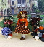 Festive Pumpkin - dress, hat, tights & shoes for Little Darling Doll or 33cm BJD