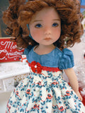 Festive Wreath - dress, tights & shoes for Little Darling Doll or 33cm BJD