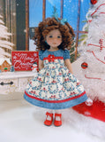Festive Wreath - dress, tights & shoes for Little Darling Doll or 33cm BJD