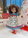 Festive Wreath - dress, tights & shoes for Little Darling Doll or 33cm BJD
