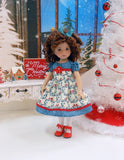 Festive Wreath - dress, tights & shoes for Little Darling Doll or 33cm BJD