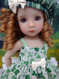 Field of Clovers - dress, hat, tights & shoes for Little Darling Doll or 33cm BJD