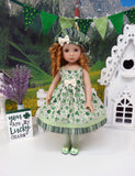 Field of Clovers - dress, hat, tights & shoes for Little Darling Doll or 33cm BJD