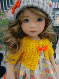 Field of Flowers - dress, sweater, hat, socks & shoes for Little Darling Doll or 33cm BJD