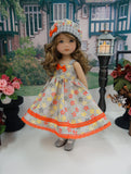 Field of Flowers - dress, sweater, hat, socks & shoes for Little Darling Doll or 33cm BJD