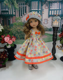 Field of Flowers - dress, sweater, hat, socks & shoes for Little Darling Doll or 33cm BJD