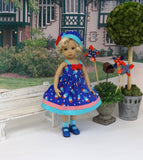 Firecracker Popsicle - dress, hat, socks & shoes for Little Darling Doll or 33cm BJD