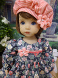 Floral Array - dress, hat, tights & shoes for Little Darling Doll or 33cm BJD