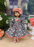 Floral Array - dress, hat, tights & shoes for Little Darling Doll or 33cm BJD