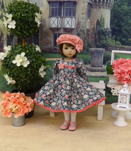 Floral Array - dress, hat, tights & shoes for Little Darling Doll or 33cm BJD