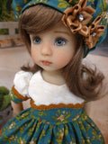 Floral Flourish - dress, hat, tights & shoes for Little Darling Doll or 33cm BJD
