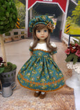 Floral Flourish - dress, hat, tights & shoes for Little Darling Doll or 33cm BJD