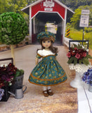 Floral Flourish - dress, hat, tights & shoes for Little Darling Doll or 33cm BJD