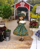 Floral Flourish - dress, hat, tights & shoes for Little Darling Doll or 33cm BJD
