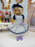 Floral Melody - dress, beret, tights & shoes for Little Darling Doll or other 33cm BJD