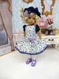 Floral Melody - dress, beret, tights & shoes for Little Darling Doll or other 33cm BJD