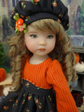 Floral Spice - dress, hat, tights & shoes for Little Darling Doll or 33cm BJD