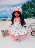 Florida Flamingo - dress, hat, socks & shoes for Little Darling Doll or other 33cm BJD