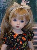 Flourish of Leaves - dress, tights & shoes for Little Darling Doll or 33cm BJD
