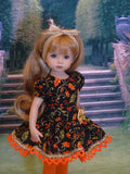 Flourish of Leaves - dress, tights & shoes for Little Darling Doll or 33cm BJD