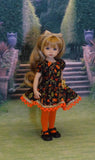 Flourish of Leaves - dress, tights & shoes for Little Darling Doll or 33cm BJD