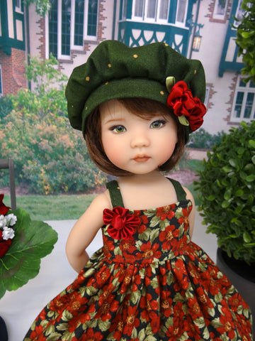 Flowering Quince - dress, hat, tights & shoes for Little Darling Doll or 33cm BJD