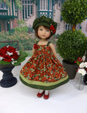 Flowering Quince - dress, hat, tights & shoes for Little Darling Doll or 33cm BJD