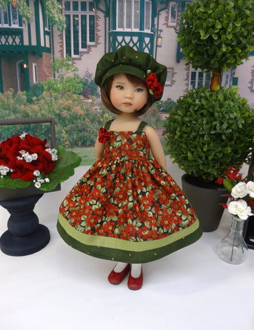 Flowering Quince - dress, hat, tights & shoes for Little Darling Doll or  33cm BJD